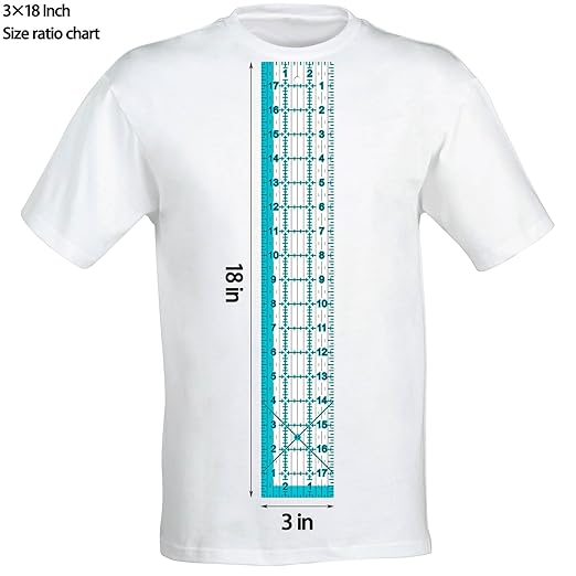 Acrylic Ruler 7 Piece Set, Non Slip Rings 50 Pieces, Quilting Rulers, Size (6"x24"), (2"x24"), (3"x18"), (3"x8"), (1.5"x12"), (1"x12"), (1"x6") (Blue-7 Piece Set)