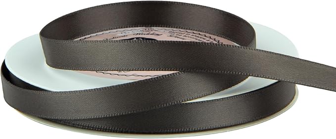 VATIN Double Face Dark Olive Satin Ribbon 3/8" Continuous 50 Yards,Dark Olive Polyester Fabric Ribbon use for Bows Bouquet, Gift Wrapping, Floral Arrangement Wedding Decoration
