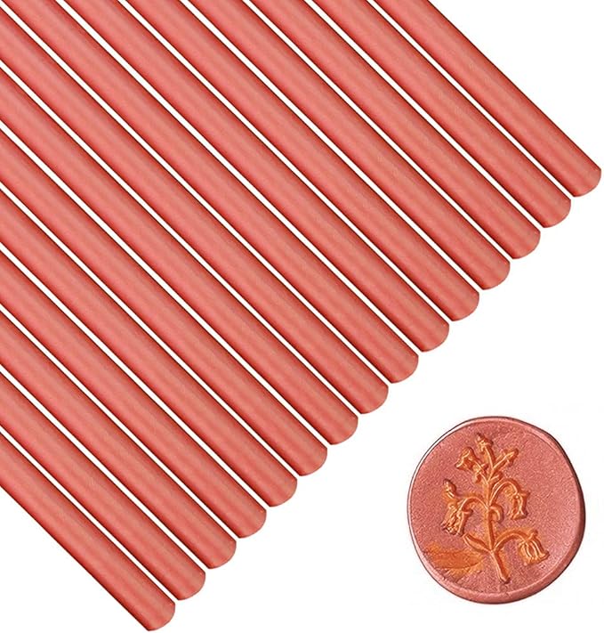 Wax Seal Sticks, Afobby 15 Pieces Glue Gun Sealing Wax Sticks for Wax Seal Stamp, Red Orange Wax Sealing Sticks for Wedding Invitations, Cards, Envelopes