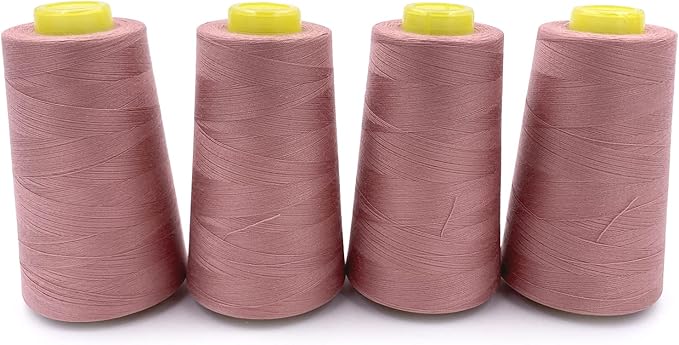 Tortoise 4 Cones of 3000 Yards Each Spool Thread for All Purpose Sewing - 100% Polyester for Serger Overlock Quilting Machine 40S/2 Rubber Red