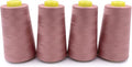Tortoise 4 Cones of 3000 Yards Each Spool Thread for All Purpose Sewing - 100% Polyester for Serger Overlock Quilting Machine 40S/2 Rubber Red