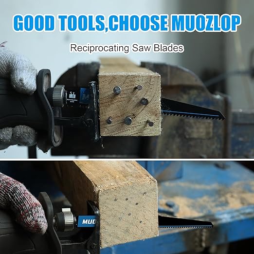 3 Pack 6 inch Reciprocating Saw Blades Set，6 TPI High Carbon Saw Blades for Wood with Nails，Saw Blades with Organizer Case (3, 6T/6inch)