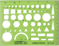 Pacific Arc - General Purpose Template - Drawing Aid Stencil for Professional or School Work - Size 3.87 x 6.5 inch