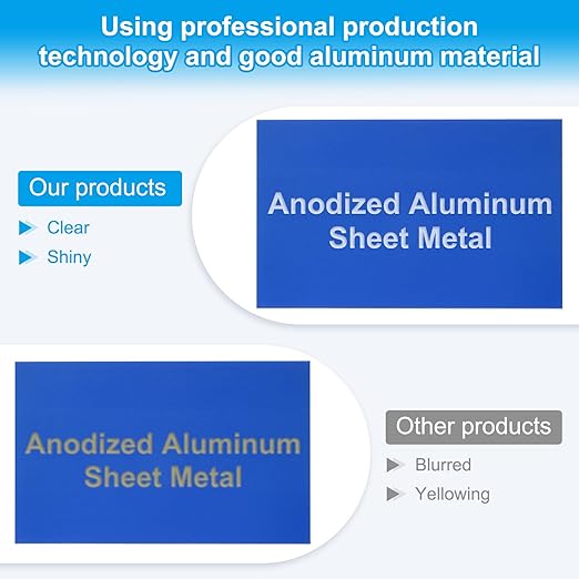 PATIKIL 6x10 Inch Anodized Aluminum Sheet Metal, 3Pcs Laser Plates Engraving Blanks 0.5MM Thin Rectangle for Crafting DIY House Laser Engraving, Blue