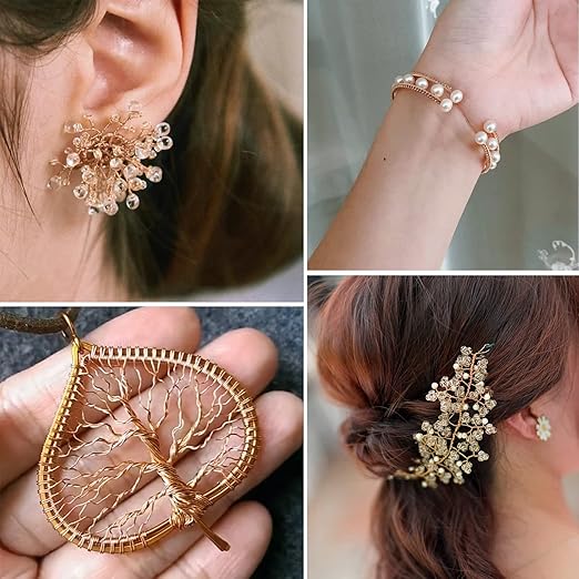 [328 Feet]28 Gauge Craft Wire Jewelry Wire 100M/0.3mm Rose Gold Plated Thin Brass Wire Soft Metal Wire Bulk for Jewelry Making
