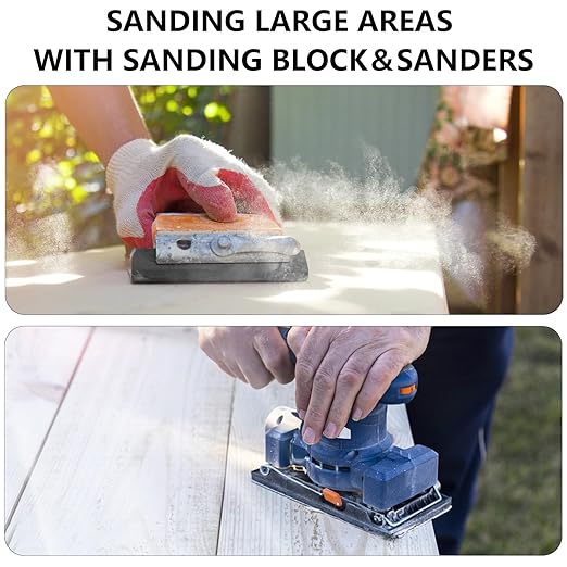 100 Grit Sandpaper, 9 x 11 Inch Wet Dry Sand Paper Hand Abrasive Sanding Sheets for Wood Metal Automotive Sanding and Polishing, Coarse - 10 Sheets