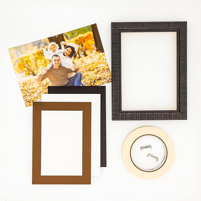 Pack of Ten 8.5x11 Mats Bevel Cut for 7x9 Photos - Acid Free Aged Oak Brown Precut Matboards for Pictures, Photos, Framing - 4-ply Thickness