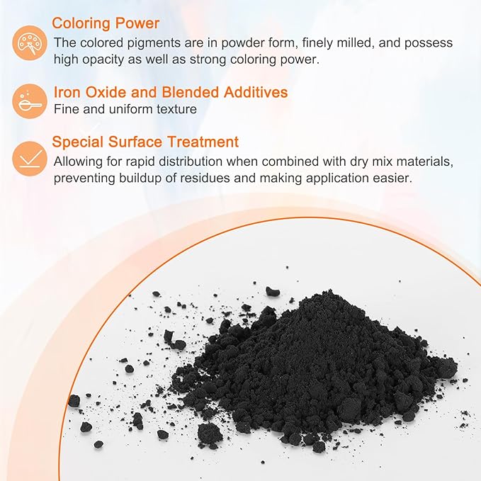 HARFINGTON Iron Oxide Powder Concrete Pigment 500 Mesh 3.5oz (100g) Iron Oxide Grout Pigment for Pastel Tile Paint Concrete Cement, Gunmetal Black