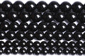 Natural Black Agates Onyx Stone Beads Smooth Round Loose Spacer Beads for Jewelry Making DIY Bracelets 12mm 34pcs 15"(Black Agate, 12mm)
