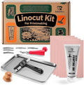 Linoleum Blocks for Printmaking, Stamp Carving Linocut Kit, Linocut Tools Block Screen Printing Kit with Cutters Carving Tools, Linocut Block, Printing Ink, Brayer Roller, Baren for Beginners DIY Gift