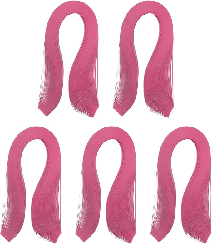 PATIKIL 600pcs Quilling Strips Paper 1/8"(3mm) 39cm Origami Paper Quilling Strip for Art DIY Hand Craft Christmas, Rose Red