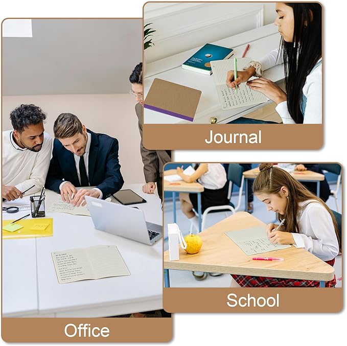 ZCZN Composition Notebooks Bulk, A5 Kraft Cover Lined Journals with Rainbow Spines for School, Business, Work and Daliy Use (100, 10 colors)