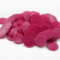 Set of 100 Opaque Plastic Learning Counters Mini Poker Chips Game Tokens with Storage Box (MediumVioletRed, 1.26 Inch)