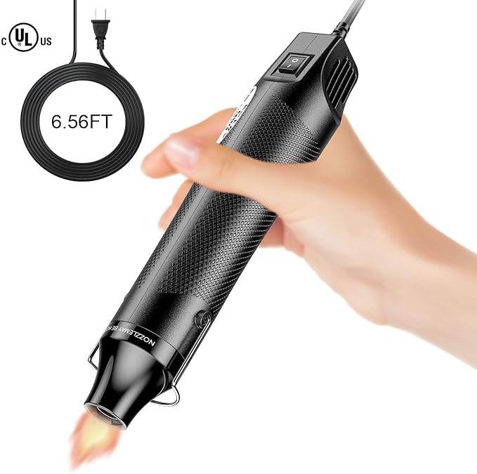 Heat Gun, Uptdae Version 110V 300W Mini Handheld Hot Air Gun with 6.6ft Cable, Portable Heat Gun For Crafting, Embossing, Shrink Wrapping PVC, Drying Paint, Clay, Rubber Stamp