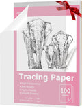 Tracing Paper 9x12 inch, 100 Sheets Transparent Vellum Paper for Tracing Pads, Translucent Tracing Paper for Pencil, Marker and Ink - Trace Images, Sketch, Preliminary Drawing, Overlays, Pink