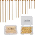 100pcs 18K Gold Filled Ball Pins Non Tarnish Craft Earring Bracelet Jewelry Making Accessories Supplies (70mm (2.75in), Gold-Ball Pin)