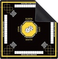 Mahjong Mat for Table 31.5''x31.5'', Non-Slip Mahjong Cloth Cover with Game Rules, Mahjong Tablecloth for Poker, Board Games Table Mat, Card Games, Tile Games, Dominoes (Black)