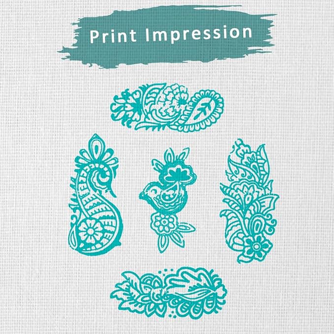 Wooden Stamps for Block Printing on Saree Border, Textile, Clay, Pottery, Tattoo Set of 5 - Handcrafted Block Printing Stamps for Kids' Art Projects HASHCART®
