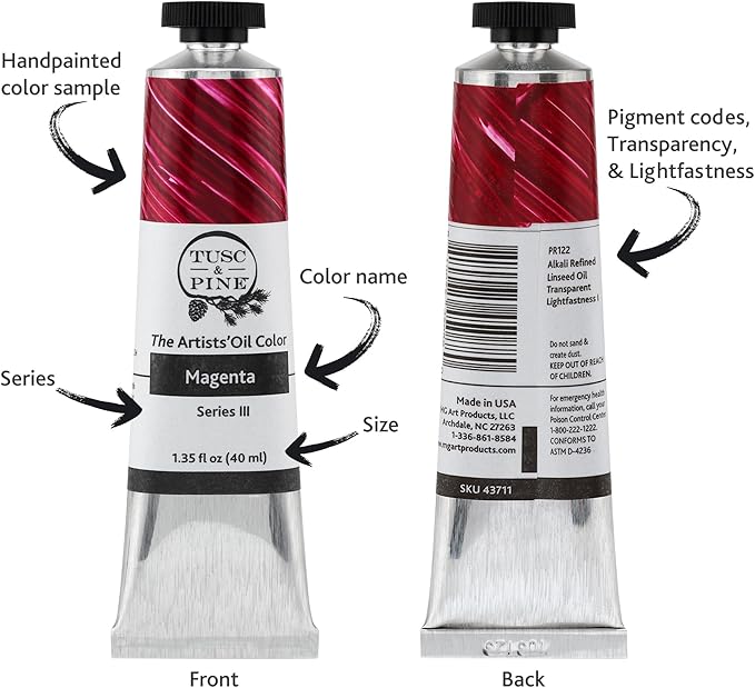 Tusc & Pine Artist Oil Paint - Brown Pink Granular, 40 ml, Non-Yellowing, Rich & Creamy Consistency, Maximum Pigment Load, Small Batch Milled Oil Paints Made in the USA for Professional Artists