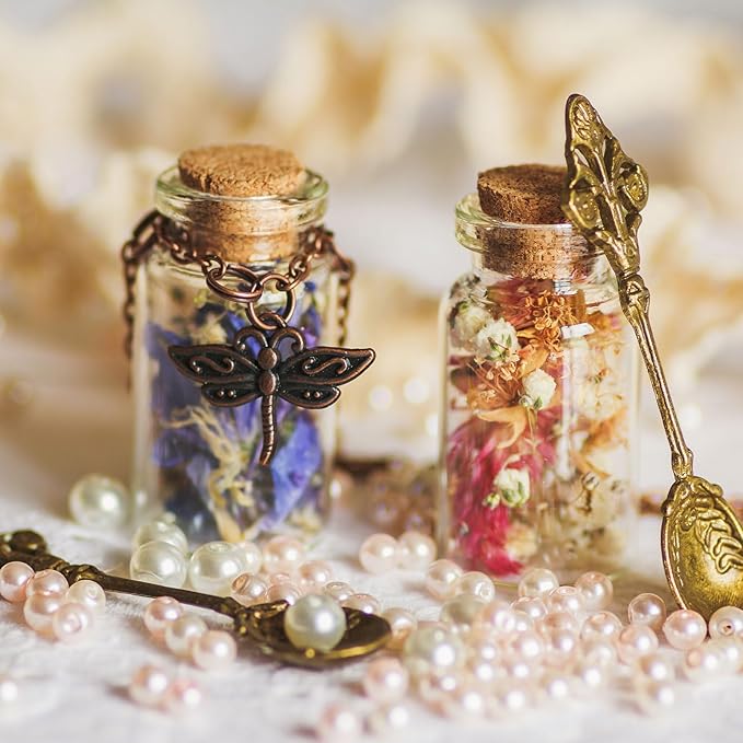 uxcell 6Pcs Mini Glass Bottles with Cork Stoppers, 30ml Small Clear Bottles Glass Empty Jars Vials for DIY Crafts Party Wedding Decor Favors
