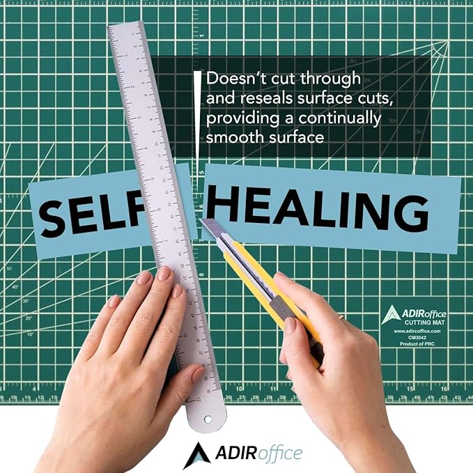 Self Healing Cutting Mat Reversible Green/Black Size: 12" x 18"
