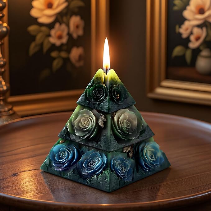 Rose Pyramid Scented Candle Silicone Mold Pillar Silicone Mold Resin Casting, Home Decoration Scented Candle Gypsum Wedding Decoration Handicraft Gift