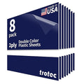 Trotec TroLase | 12"x12"x1/16", 8 Pcs | Blueberry/White | 2 Ply | Modified Acrylic | Laser Engraving Double Color Plastic Sheet | Engraving Blanks for Laser, Saw, Guillotine | Made in USA