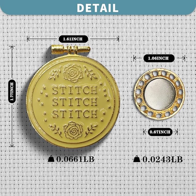 Magnetic Needle Minder Magnet Embroidery Accessories and Supplies Embroidery Needle Holder Cross Stitch Holder Needlework Supplies (Cardinal) (Gold)