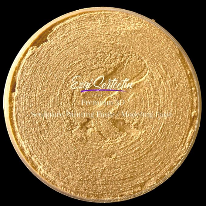 3D Sculpture Painting Paste|Texture Paste|Decorative Plaster|Ready to Use|Unique Metallic Pearl and Neon Colors|Ideal for Artwork|Stencil|Flowers|Texture and Art Relief|6 oz (Parmigiano)