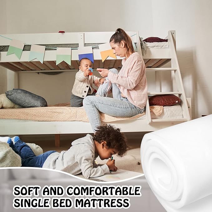 Amylove Polyurethane Foam 24" x 72" High Density Cushion Upholstery Foam Sheet for Seat Replacement DIY Projects Chairs Headboards Sofas Home(1/2" x 24" x 72",White)