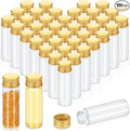 100 Pcs Small Clear Vials Spice Mini Jars with Lids Mini Glass Bottles with Screw Aluminum Metal Caps Tiny Jars Sample Containers for Powder Cream Cosmetic Jewelry Wedding (15 ml,Gold Caps)