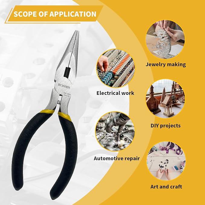 BOOSDEN 5" Needle Nose Pliers, Mini, Jewelry Making, Electronics Repair