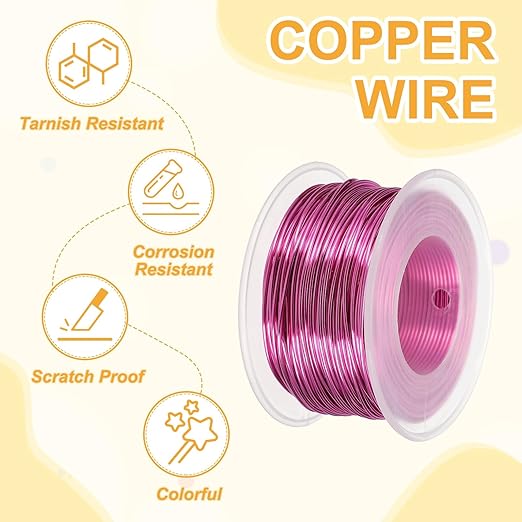 uxcell 18 Gauge / 1mm Anodized Aluminum Wire for Jewelry Craft Making, 102 Feet Bendable Flexible Wire for DIY Home Decor Gardening Sculpture, Rose Red