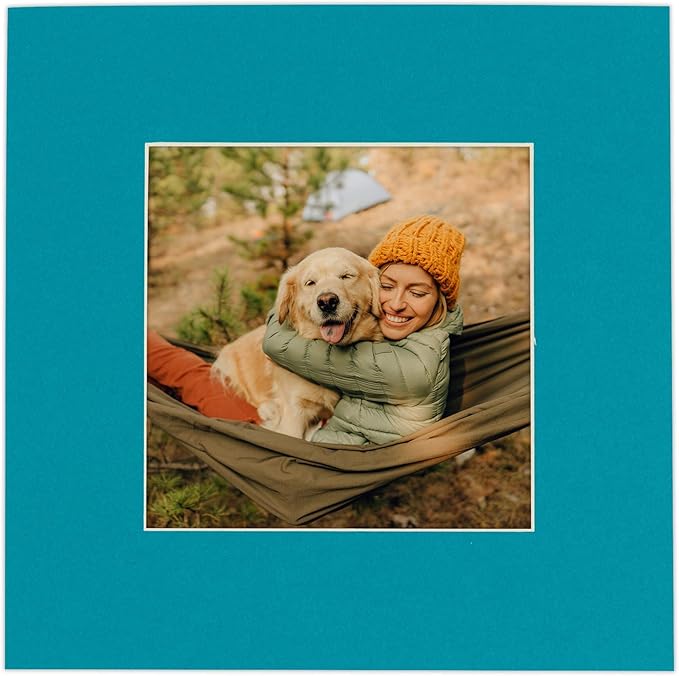 5x7 Mat for 8.5x11 Frame - Precut Mat Board Acid-Free Teal Blue 5x7 Photo Matte Made to Fit a 8.5x11 Picture Frame, Premium Matboard for Family Photos, Show Kits, Art, Picture Framing, Pack of 25 Mats