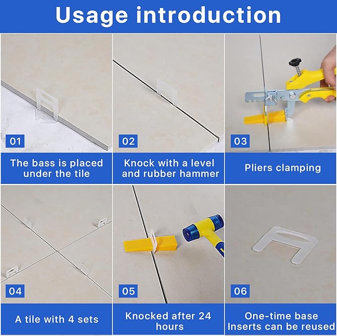 4500 Pcs Tile Leveling System Clips 1/8" (3.0mm) for Ceramic Tile and Stone Installation - DIY Tile Leveler Spacers Kit for Perfect Alignment(4500, 1/8)