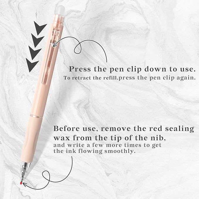 Temiary 10 Pcs Retractable Erasable Gel Pens, Fine Point 0.5 mm, Make Mistakes Disappear, Smooth Writing Gel Pen with Eraser for Journaling Note Taking Marking Planner Crossword Puzzles (Black Ink)