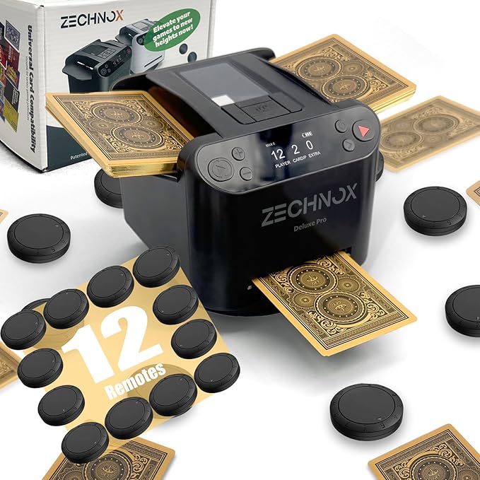 2025 New Smart 2-in-1 Automatic Card Shuffler and Dealer(Support 12 Players) + 12 Wireless Draw Buttons