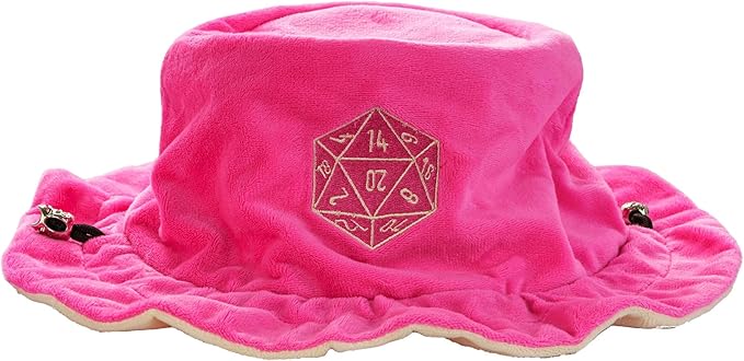 Large Dice Bags with Pockets Pink Storage Bag D20 Logo for DND RPG Game Dices (with 1lb Random DND Dice)