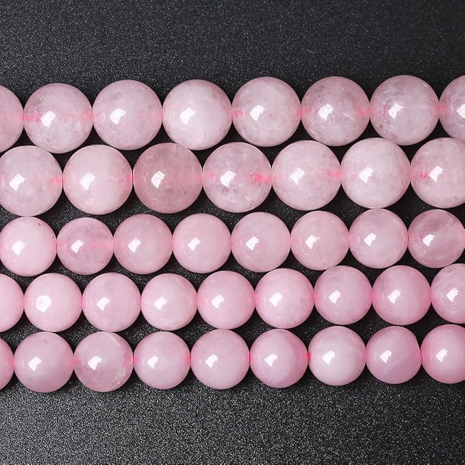 32pcs 12MM Natural Rose Quartz Stone Energy Healing Beads Round Loose Beads for Jewelry Making Bracelet Necklaces 1 Strands 15"