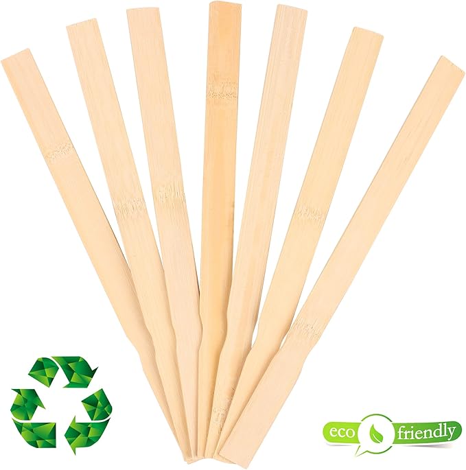 Paint Stir Sticks-REWISS Bulk 100 PCS 12in Length Bamboo Craft Sticks Natural Color Paint Stir Sticks