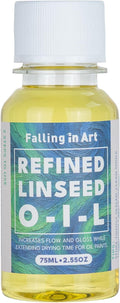 Falling in Art Refined Linseed Oil for Painting, Oil-Based Paint Thinner for Artists and Professionals, 2.5 Oz Bottle
