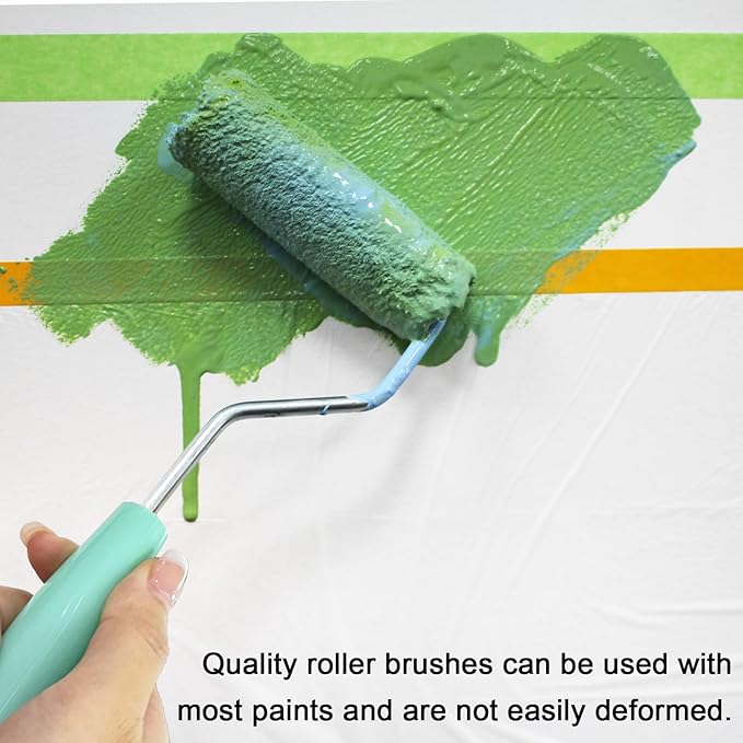 11 Pack Paint Roller Kit, 4 Inch Microfiber Paint Roller Covers, Mini Wool Blend Paint Rollers with Tray, Small Roller Brush Kit for Painting Walls, Doors, Cabinets