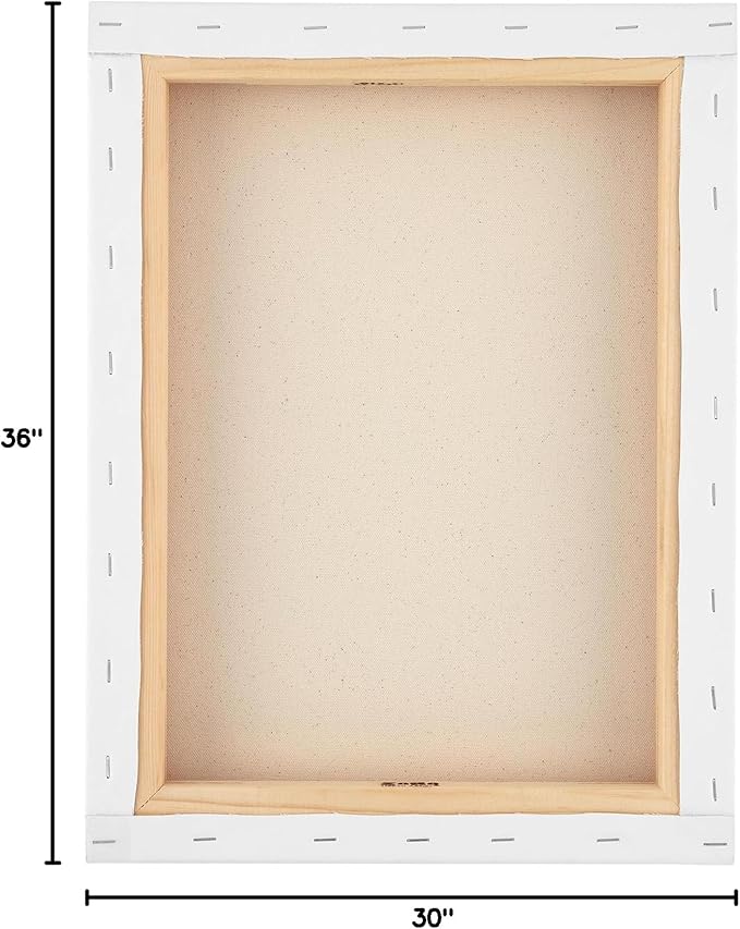 SoHo Urban Artist, 30x36 Heavyweight Stretched Cotton Canvas for Painting - 1.5" Deep- 3 Pack, Triple Primed, 100% Cotton Canvas, Archival, Universal Primed for Oil, Acrylic, Alkyd, Mixed Media