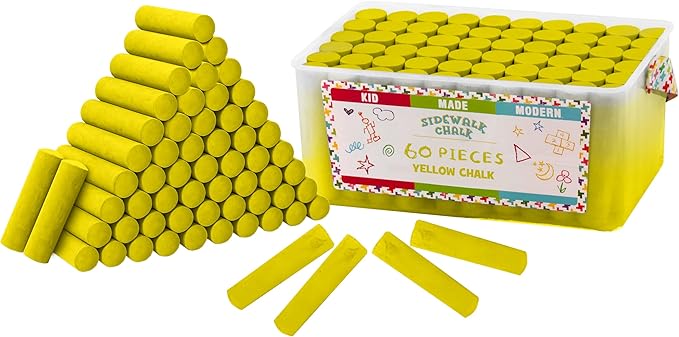 Kid Made Modern 60 Count Pack of Sidewalk Chalk – Yellow