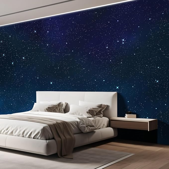wall26 Wall Sticker/Wall Mural Beautiful Scenery of The Starry Night, Not Peel and Stick, Non-Woven Wallpaper Decorative for Bedroom, Living Room,Office - 120x192 inches