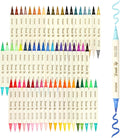 Grabie 120 Colors Dual Tone Brush Tip Acrylic Markers, Dual-Color Paint Markers with 60 Brush Tips, Double Tipped Acrylic Paint Pens for Fabric, Canvas,DIY, Canvas Art Supplies, Set of 60