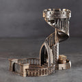 AUSPDICE Dice Rolling Tower and Tray Retro Castle Mold Color for Tabletop Games, D&D and RPG Games (Bronze Color)