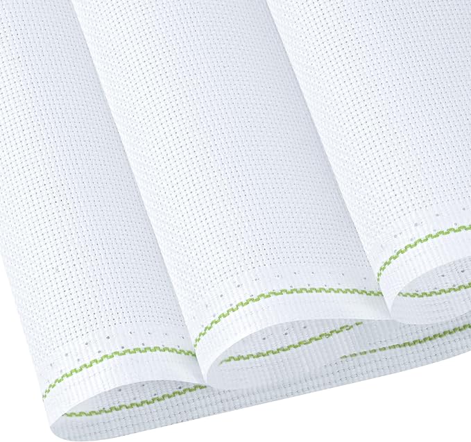 MYFAMIREA Cross Stitch Aida Fabric 11 Count, 59 by 39 Inch Large Size, Classic Reserve Cross Stitch Aida Cloth for Home DIY Embroidery Decoration