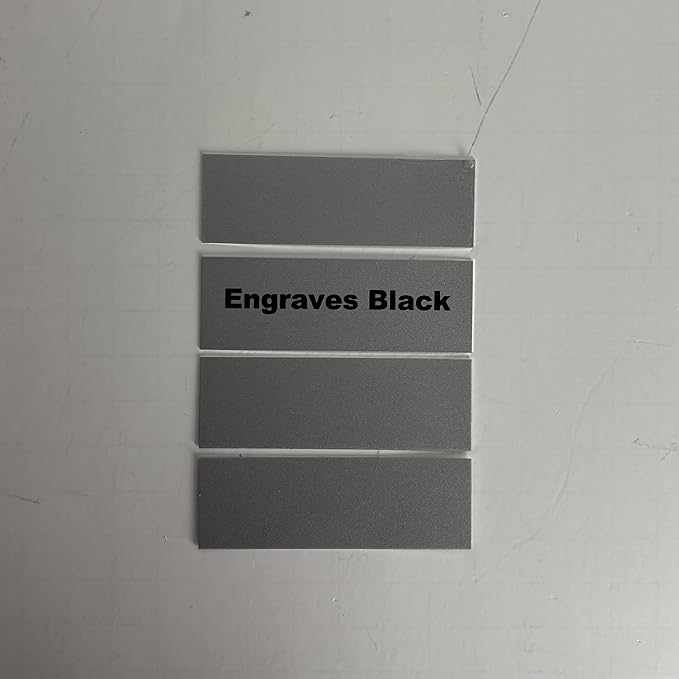 Blank Metal Plates for Laser Engraving - 4 Pack | Aluminum Sheets 0.020" Thick | CO2, Diode, Fiber Laser Compatible | Multiple Sizes & Colors (Silver (engraves black), 1x8.25 inch)