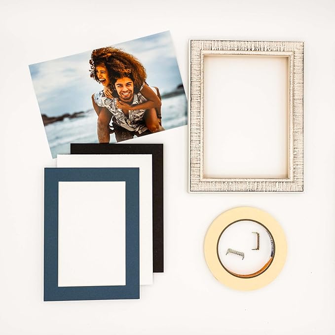 11x14 Mat for 8.5x11 Photo - Precut Steel Blue Picture Matboard for Frames Measuring 11 x 14 Inches - Bevel Cut Matte to Display Art 8.5 x 11 Inches - Acid Free ONE MAT with Backing Board & Clear Bag